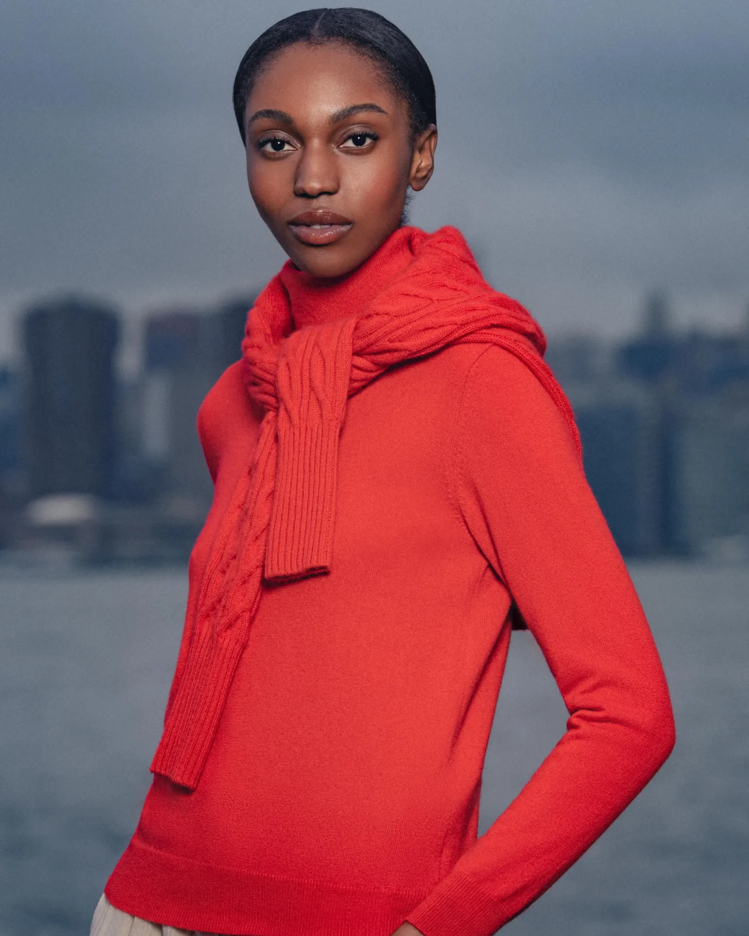 Women N.Peal Red | Textured Knits*Women's Myla Cable Cashmere Cardigan