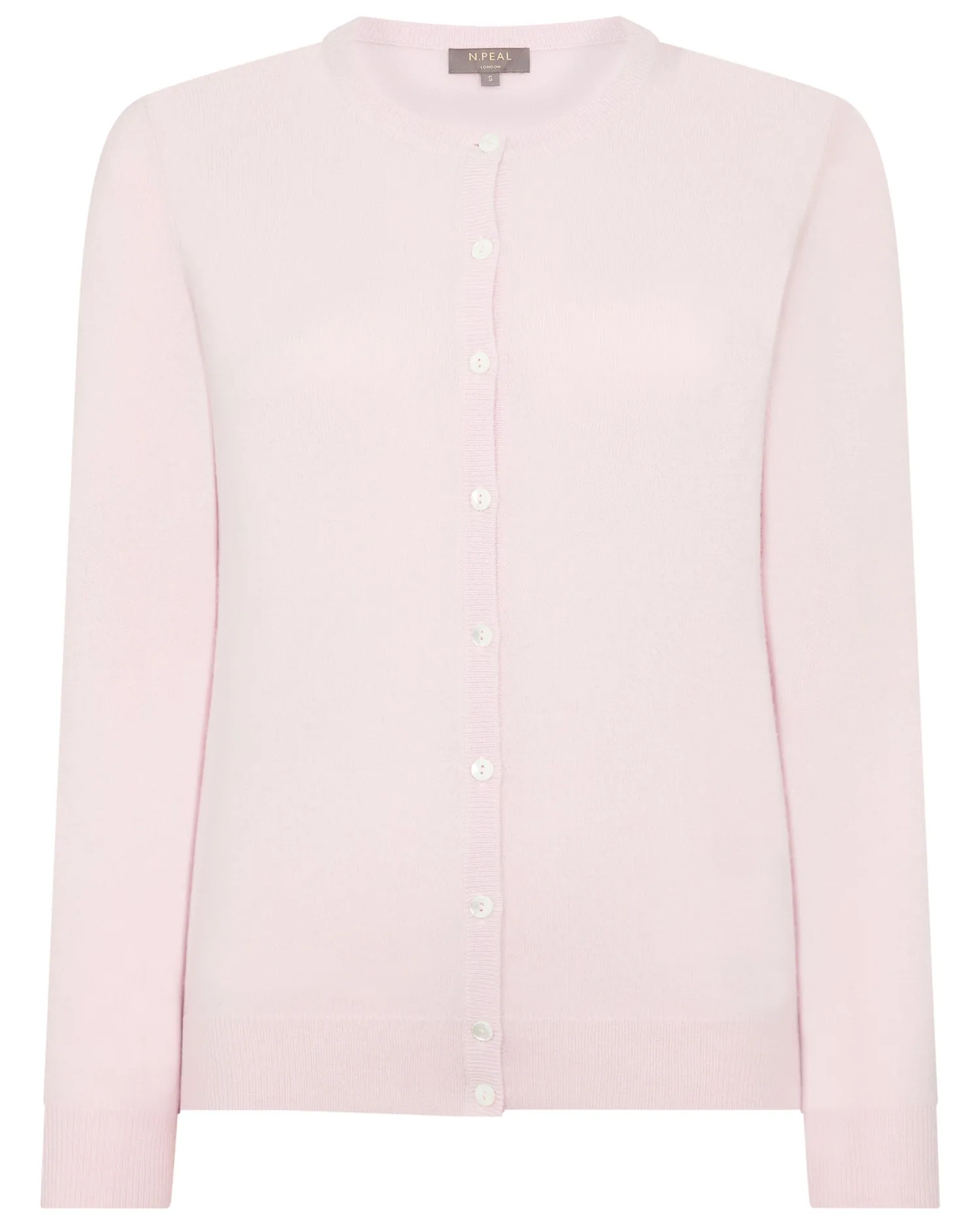 Women N.Peal Pink | Classic Cashmere*Women's Olivia Round Neck Cashmere Cardigan