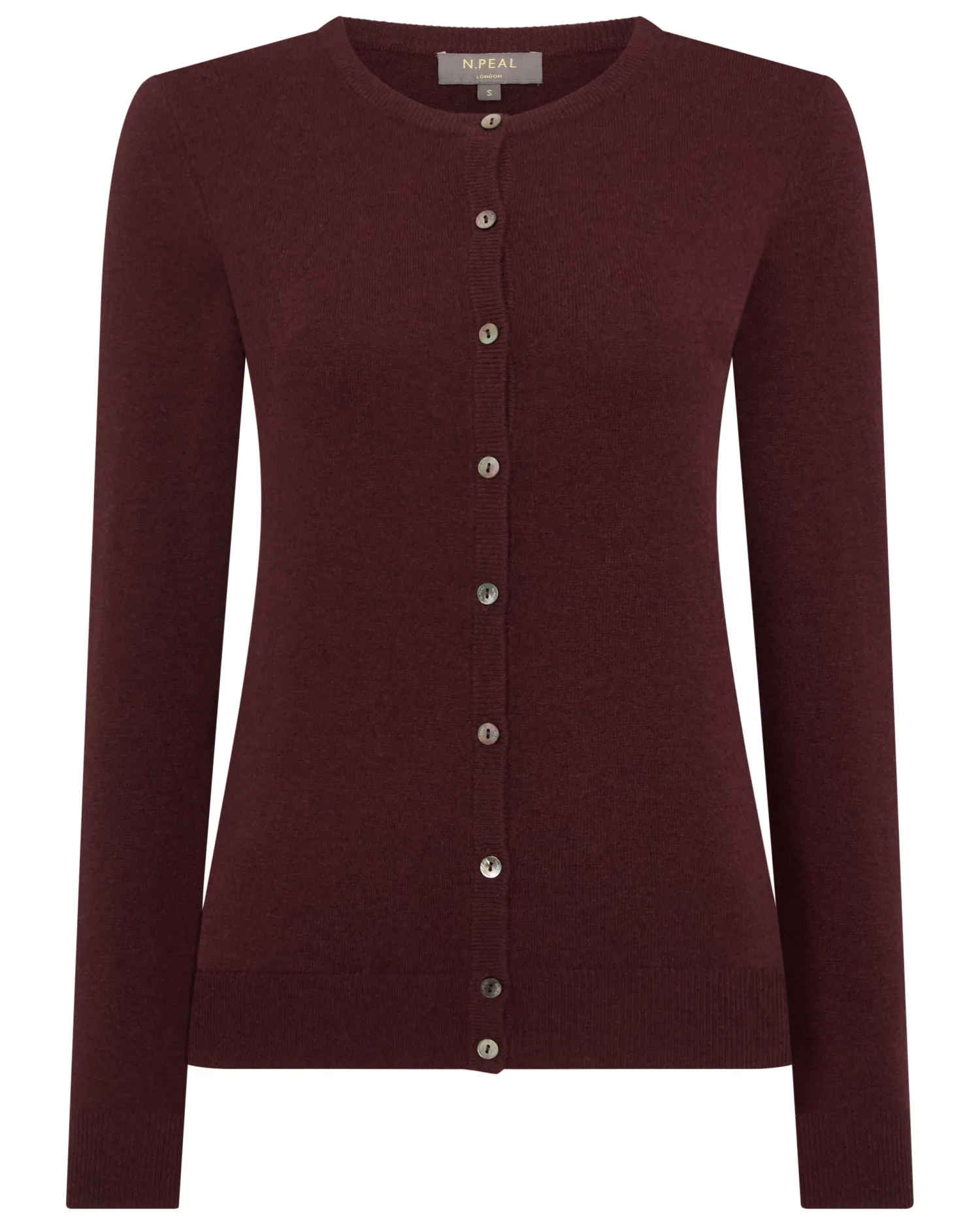 Women N.Peal Red | Classic Cashmere*Women's Olivia Round Neck Cashmere Cardigan