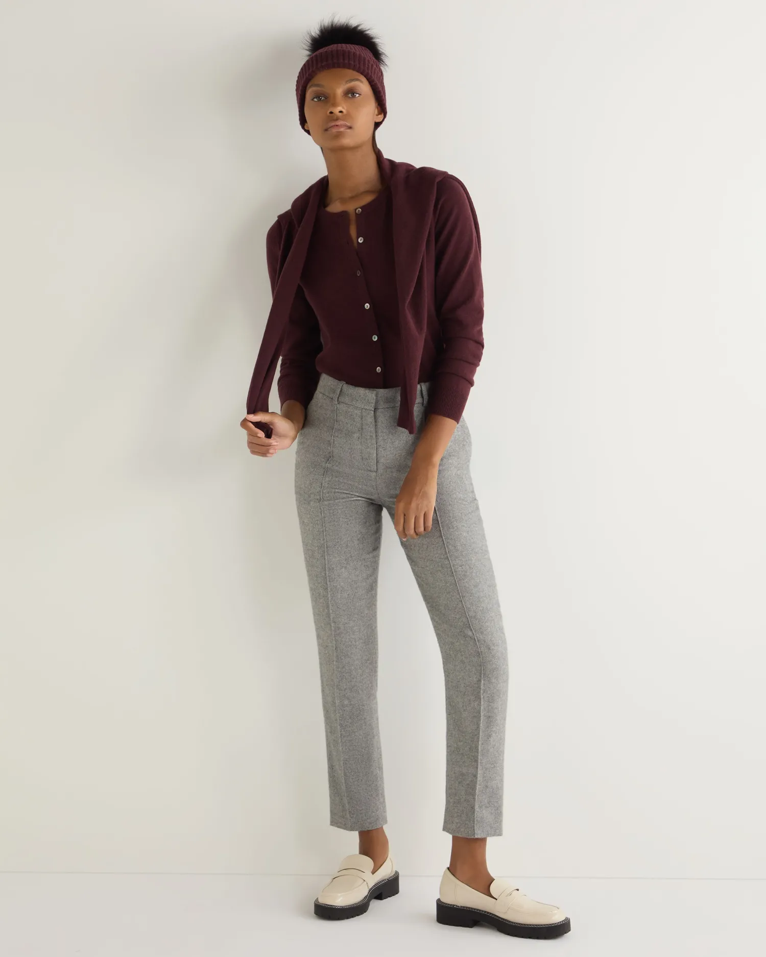 Women N.Peal Red | Classic Cashmere*Women's Olivia Round Neck Cashmere Cardigan