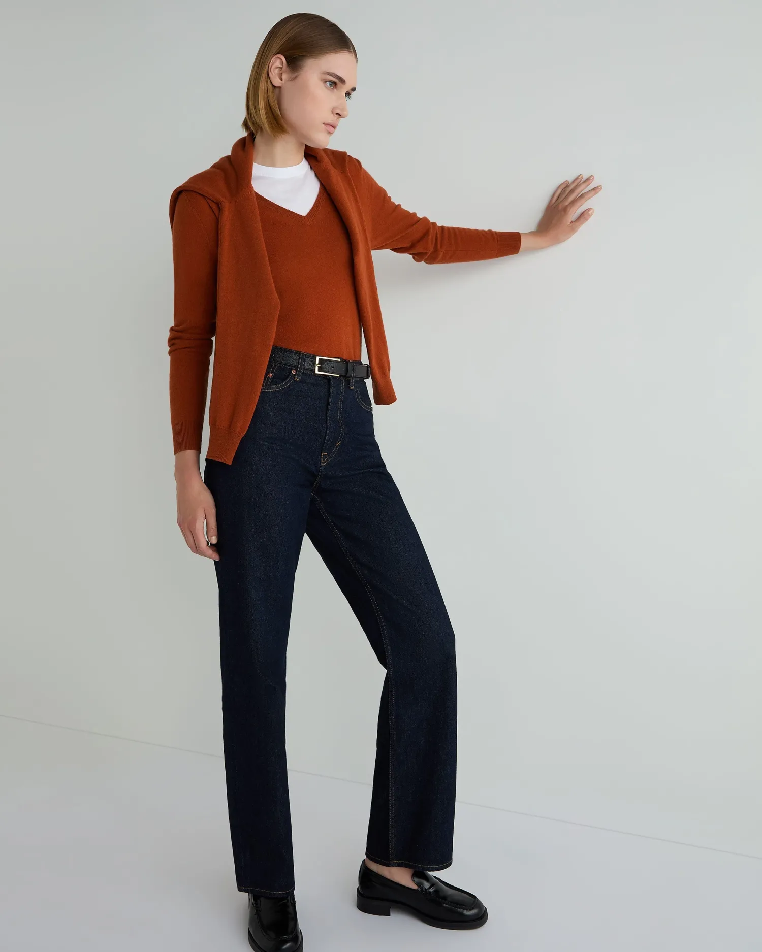 Women N.Peal Classic Cashmere | Organic Cashmere*Women's Phoebe V Neck Cashmere Sweater