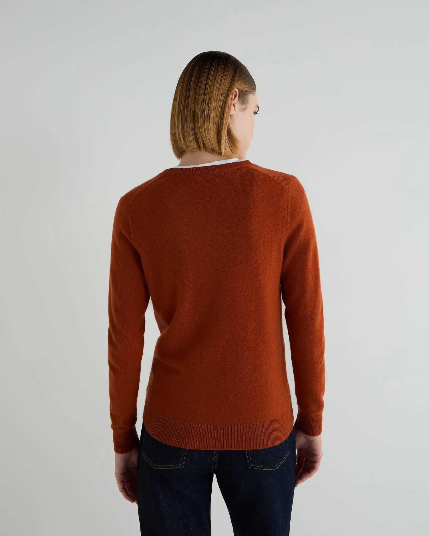 Women N.Peal Classic Cashmere | Organic Cashmere*Women's Phoebe V Neck Cashmere Sweater