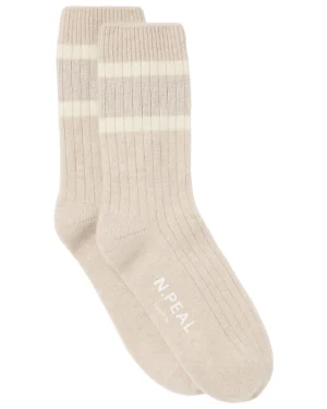 Women N.Peal Slippers & Socks | Gloves*Women's Rib Stripe Cashmere Socks