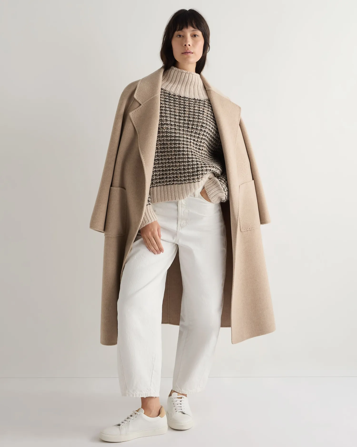 Women N.Peal Natural | Brown*Women's Super Chunky Rib Cashmere Sweater