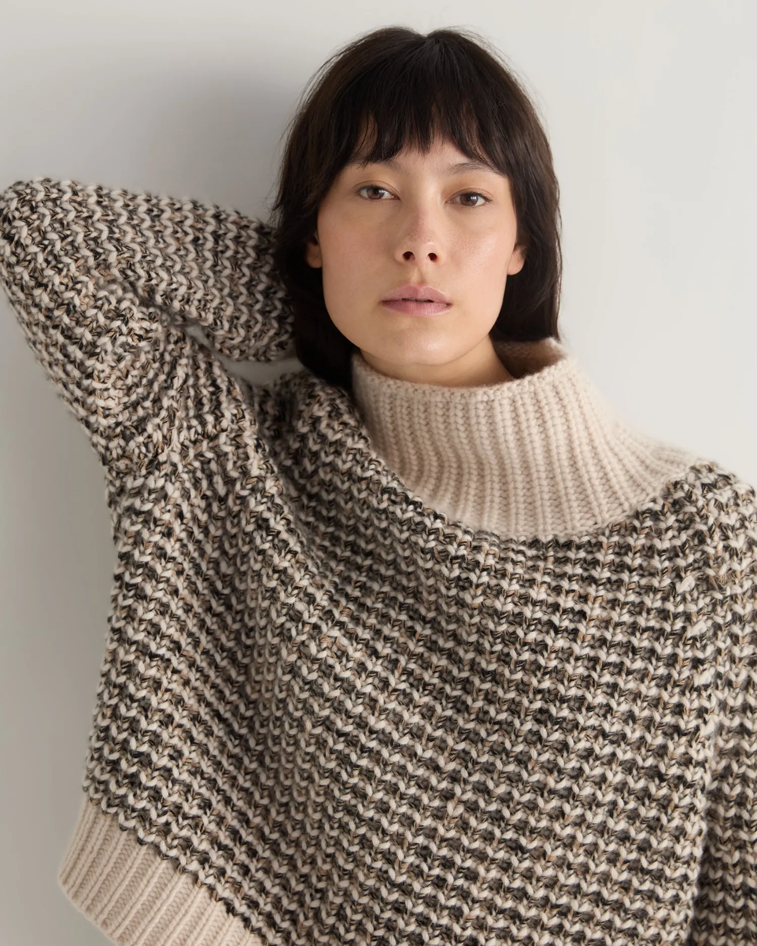 Women N.Peal Natural | Brown*Women's Super Chunky Rib Cashmere Sweater