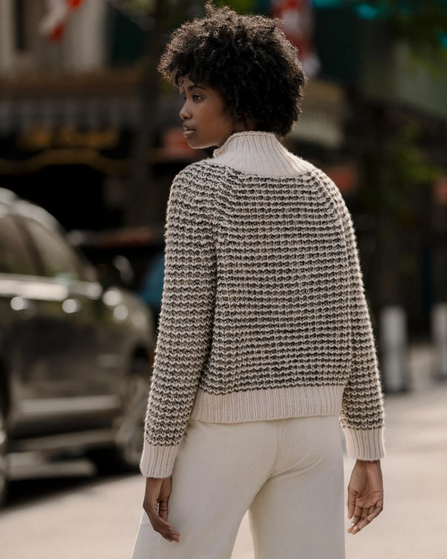 Women N.Peal Natural | Brown*Women's Super Chunky Rib Cashmere Sweater