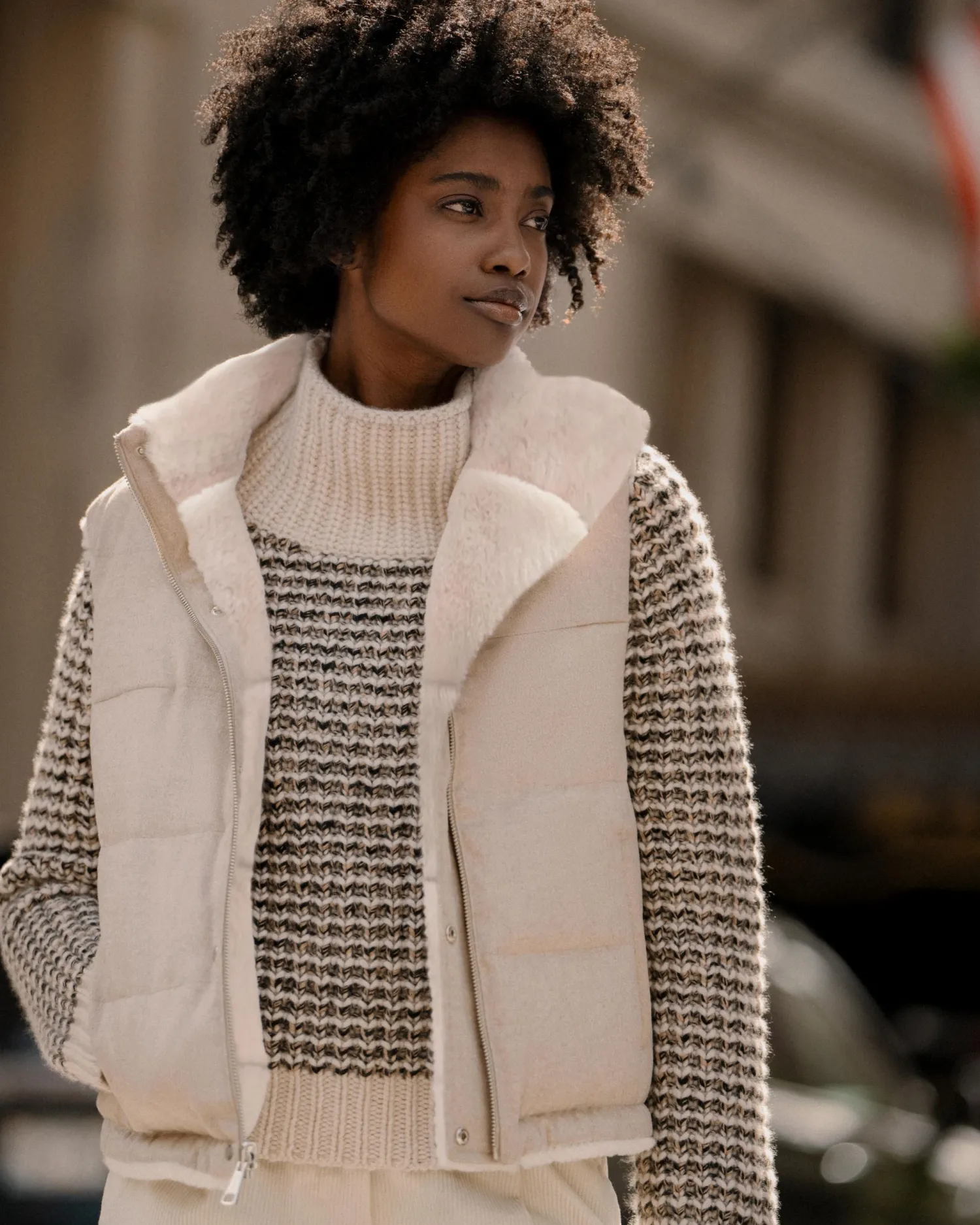 Women N.Peal Natural | Brown*Women's Super Chunky Rib Cashmere Sweater