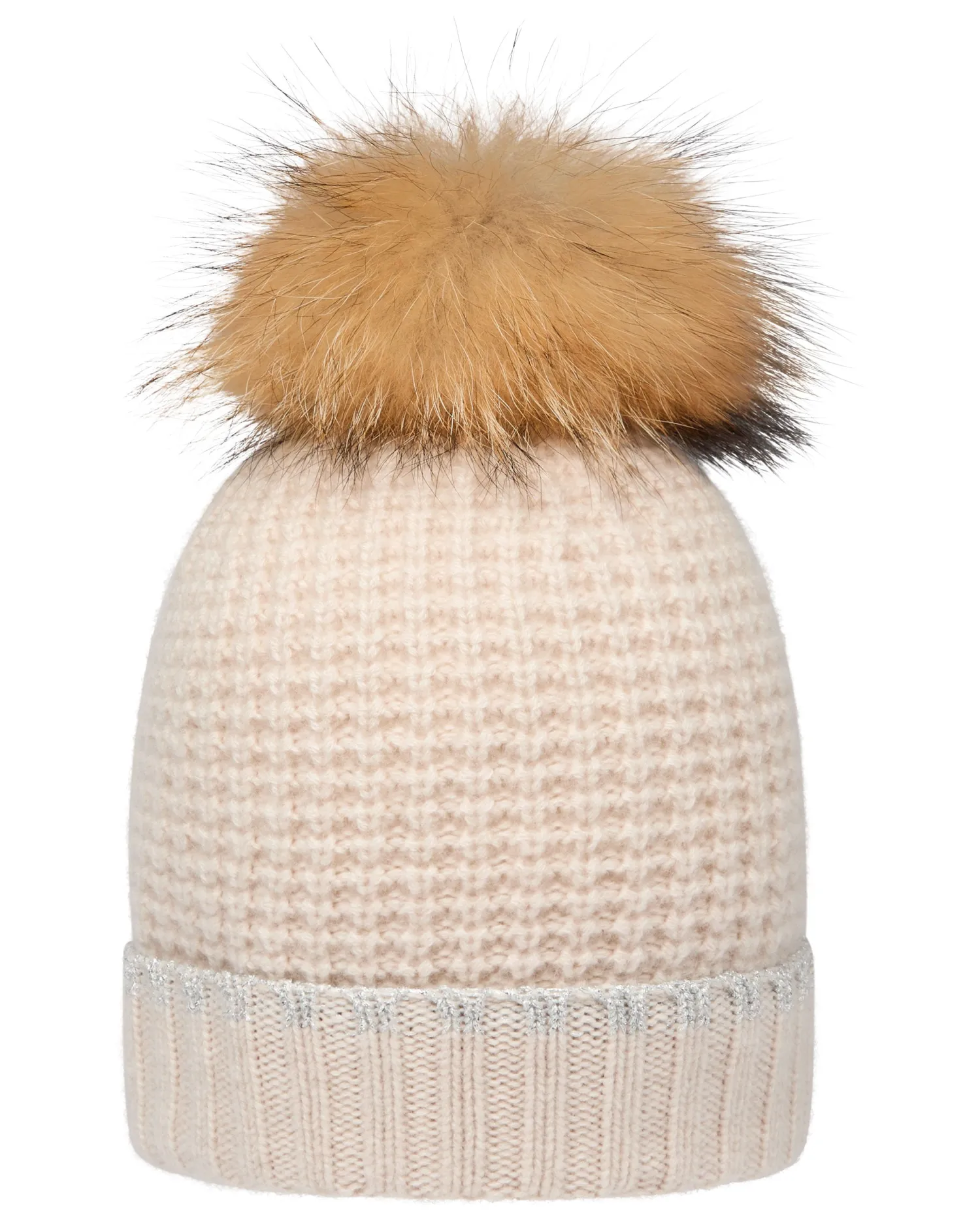 Women N.Peal Fur Trim Accessories | Hats*Women's Waffle Stitch Cashmere Hat