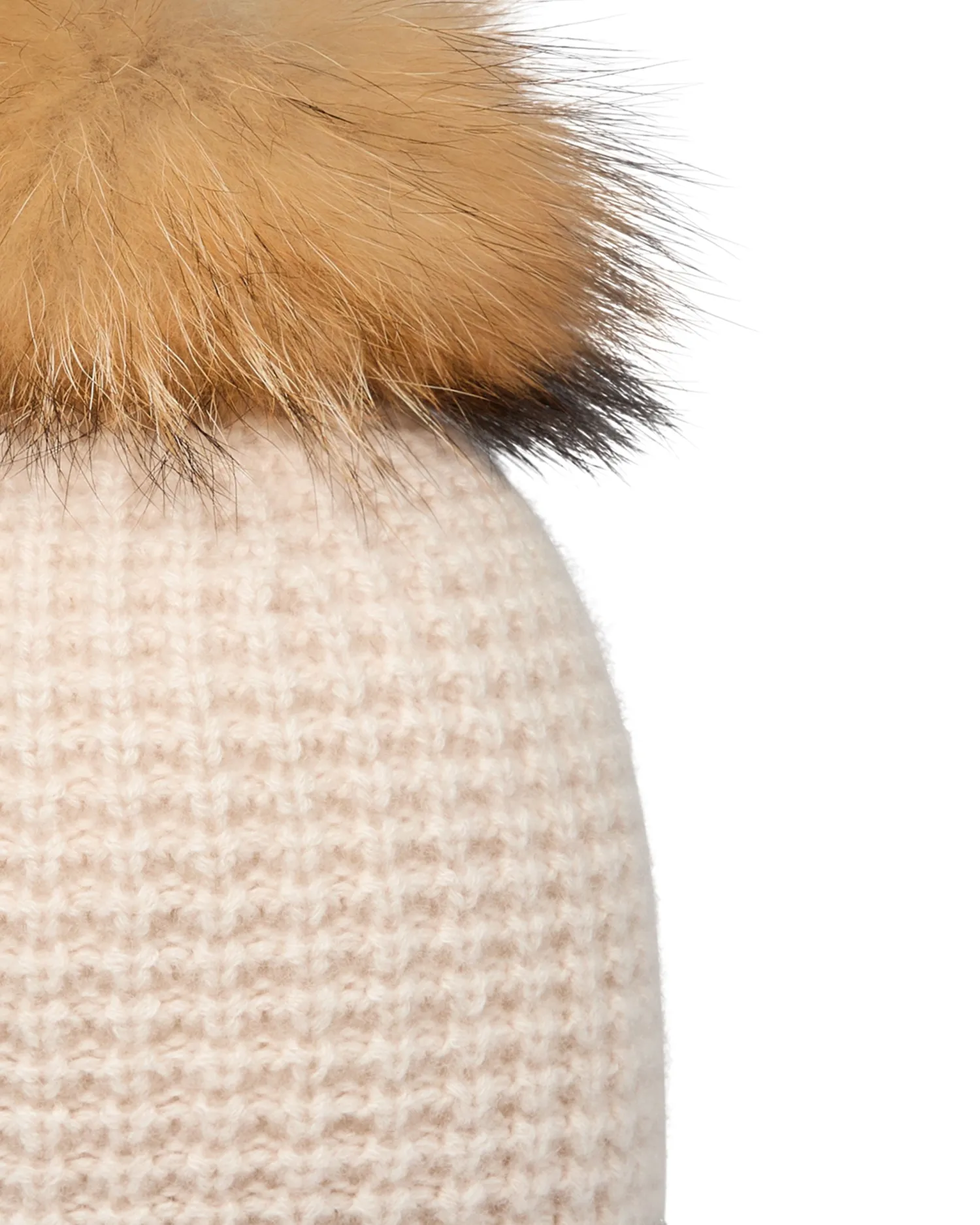 Women N.Peal Fur Trim Accessories | Hats*Women's Waffle Stitch Cashmere Hat